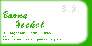 barna heckel business card